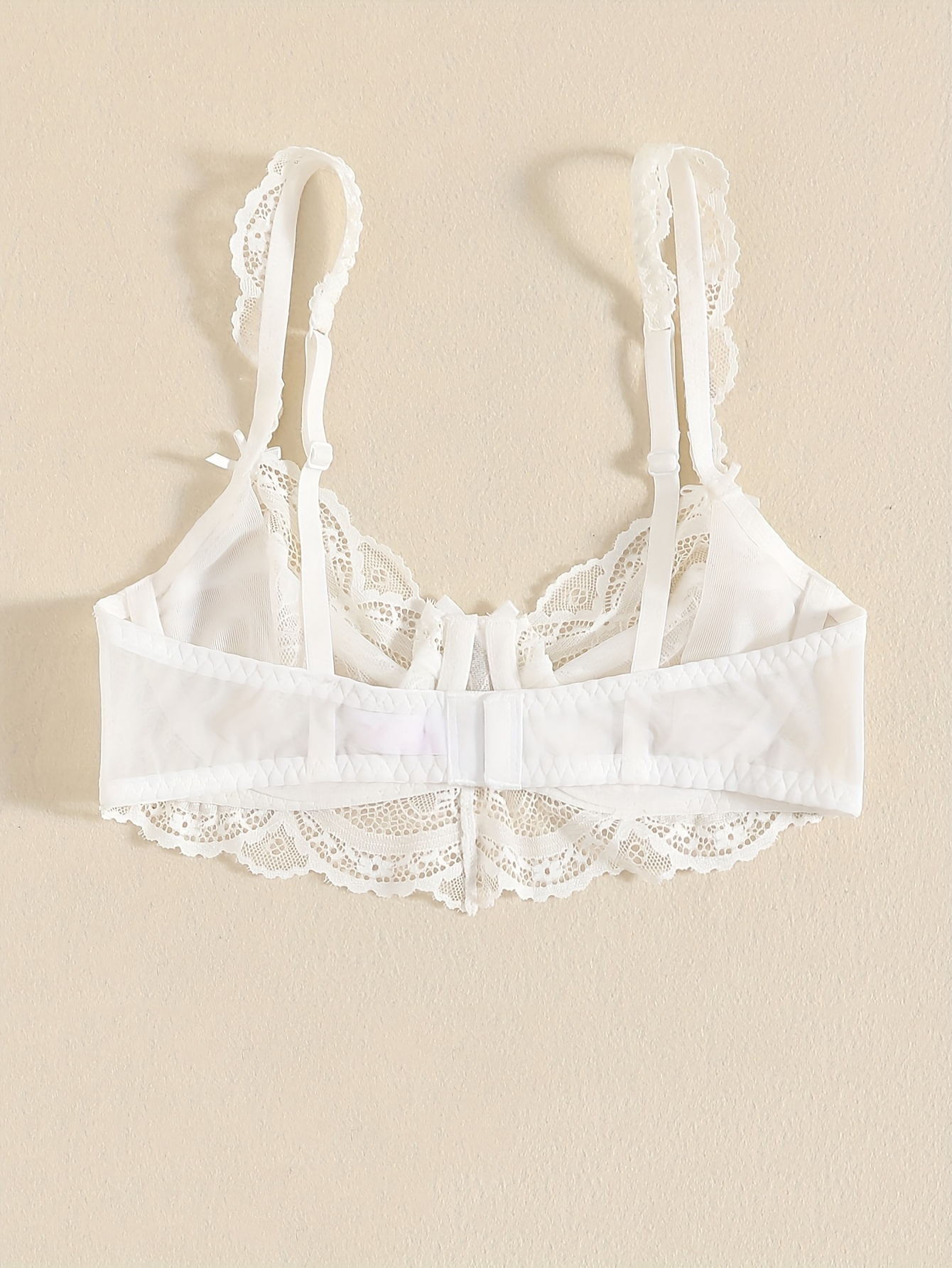 Soutien gorge romantique avec noeud décoratif & bordure festonnée en dentelle ultra-fine avec armature – Image 10