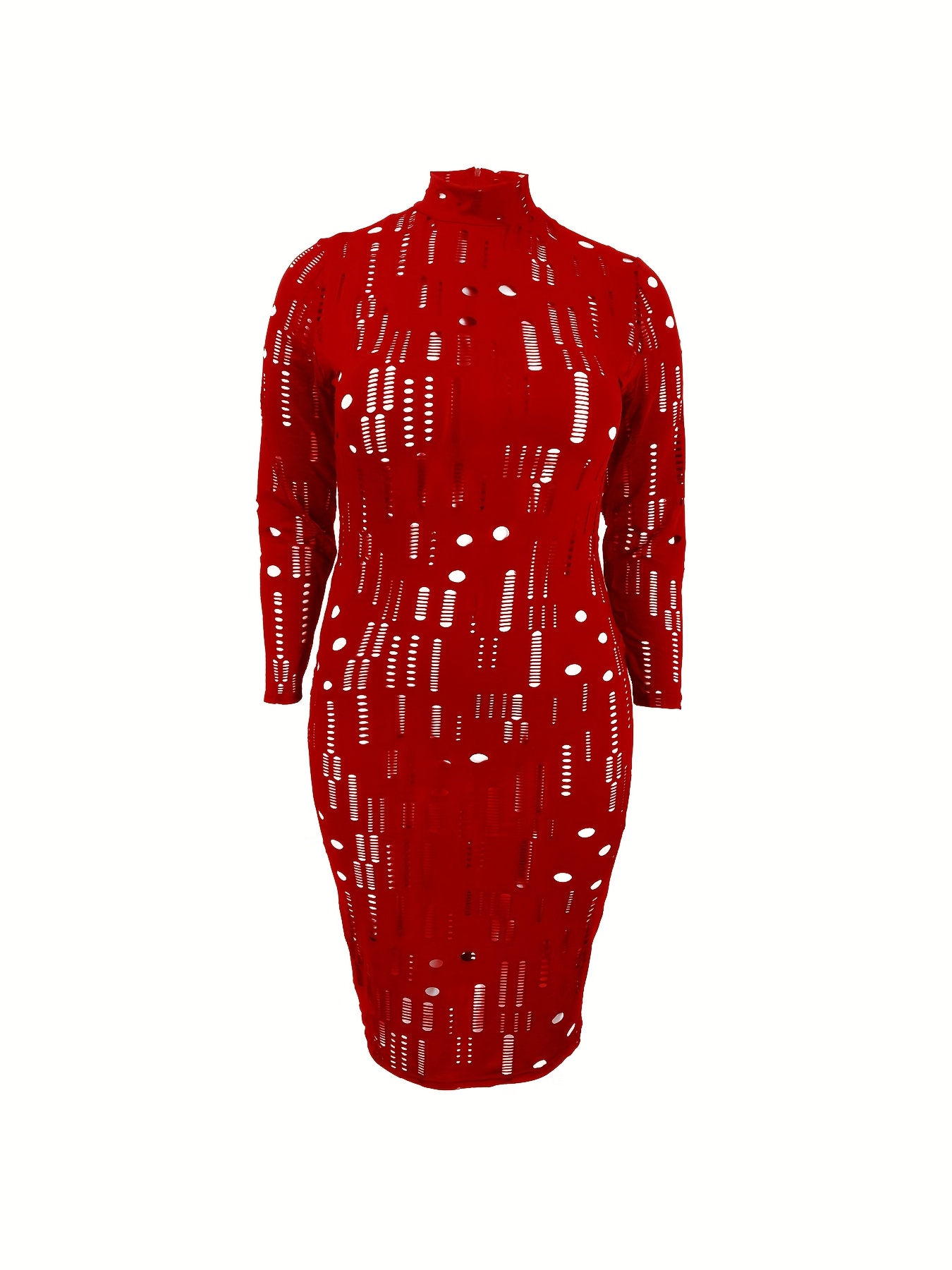 Robe moulante sexy en maille avec fermeture éclair – Image 6