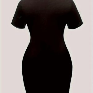 Robe à col rond imprimé "love" avec coeur léopard & design ballon de foot américain