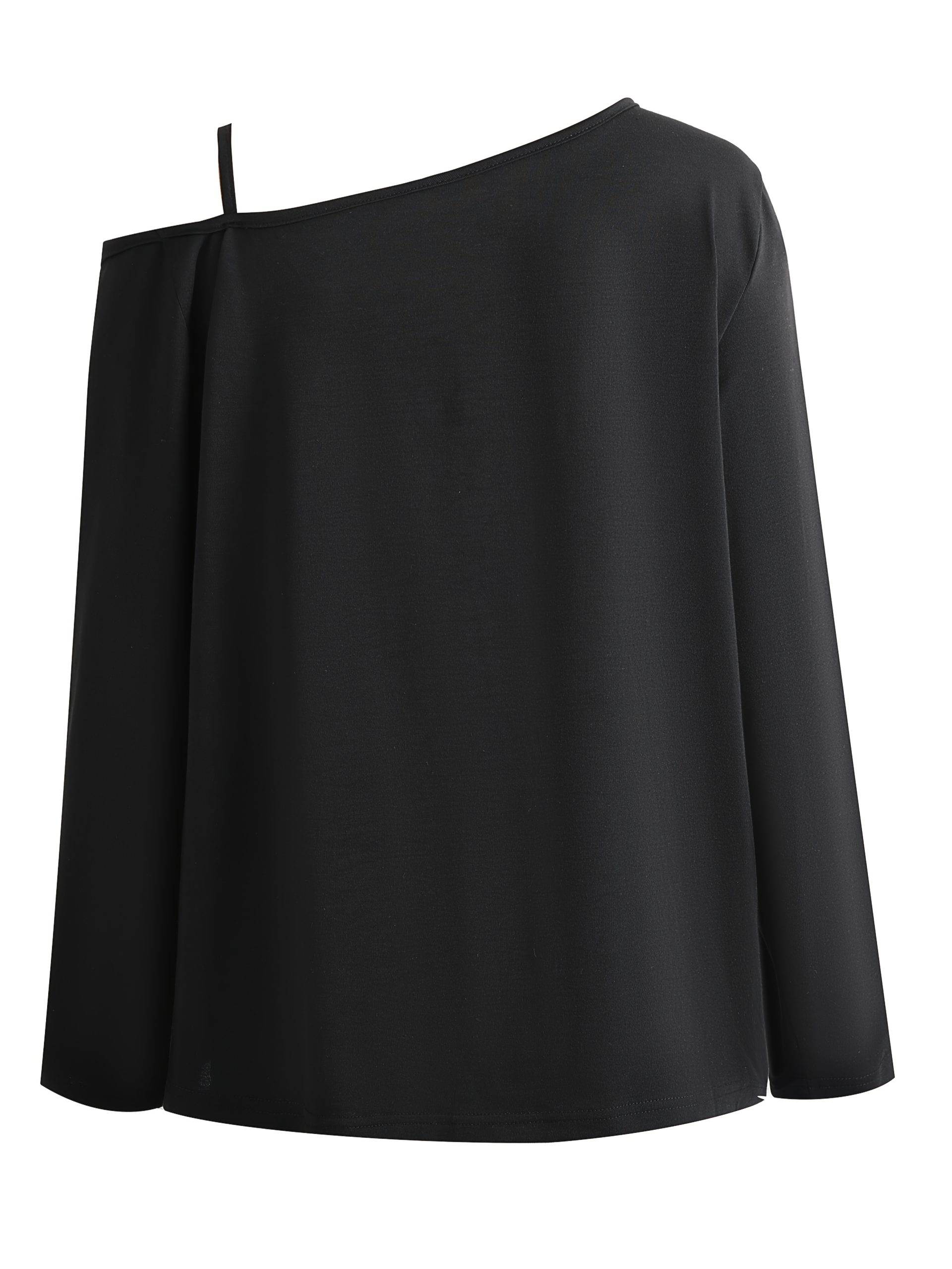 T-shirt à manches longues imprimé rose avec encolure asymétrique – Image 2