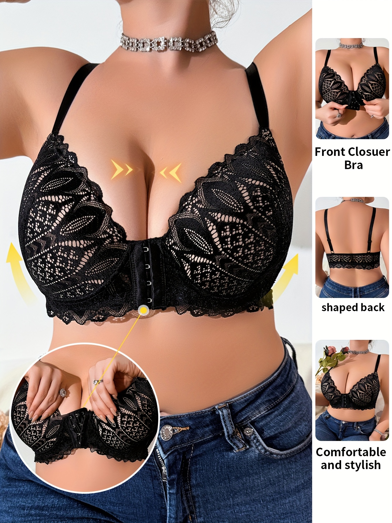 Soutien gorge chic push- up en dentelle avec armature anti-décollement – Image 2