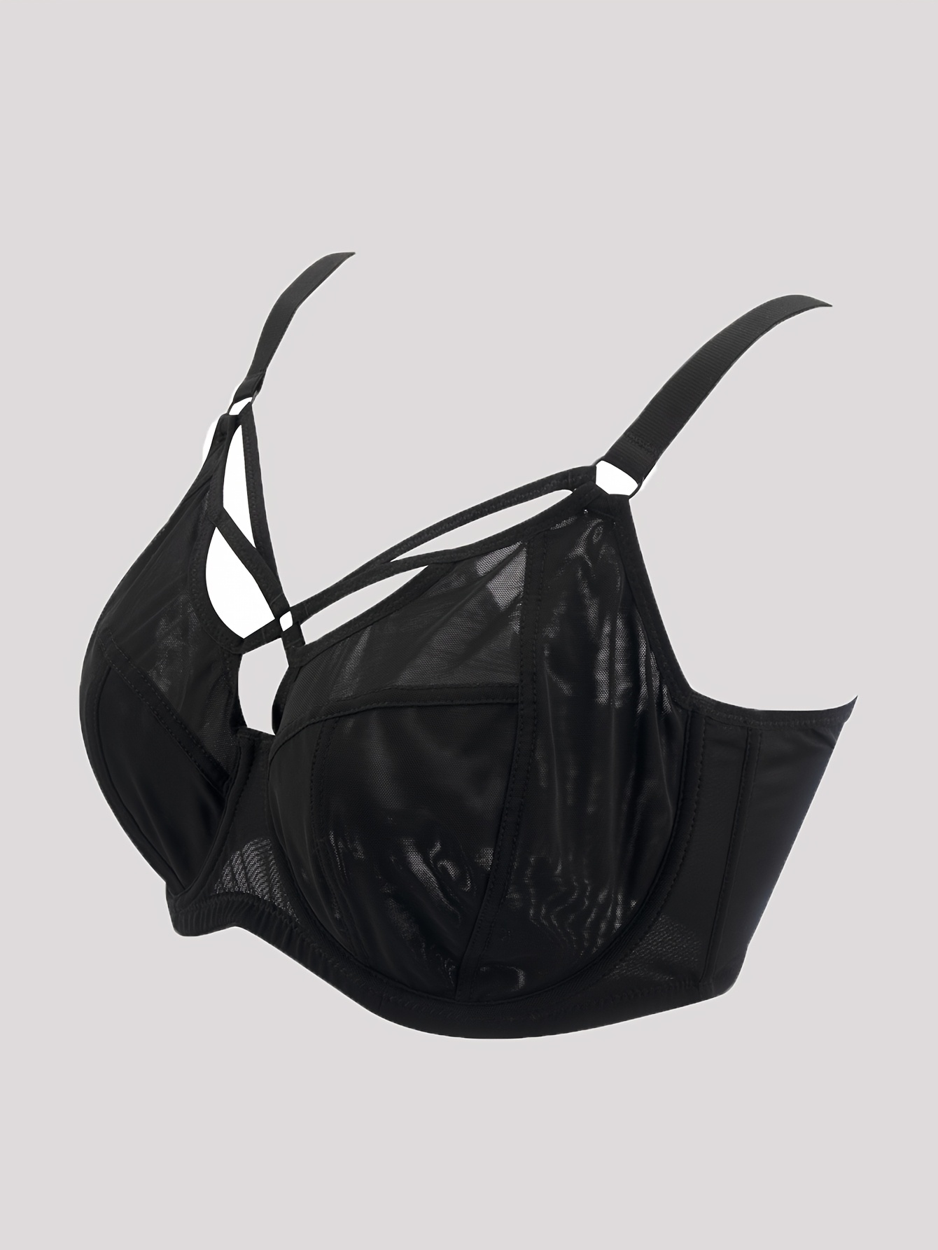 Soutien gorge sexy en dentelle avec armatures sans rembourrages en tissu tricoté non extensible – Image 3