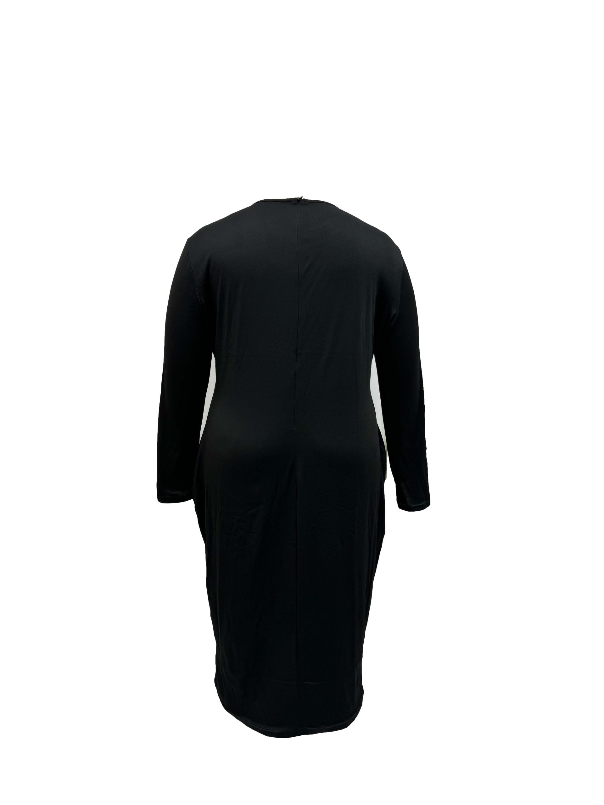 Robe sexy moulante découpée à manches longues à col rond – Image 2