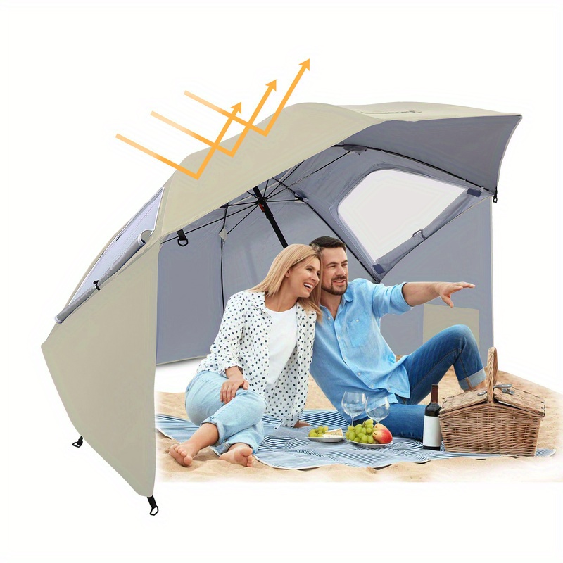Parasol de plage rond avec piquets – Image 6