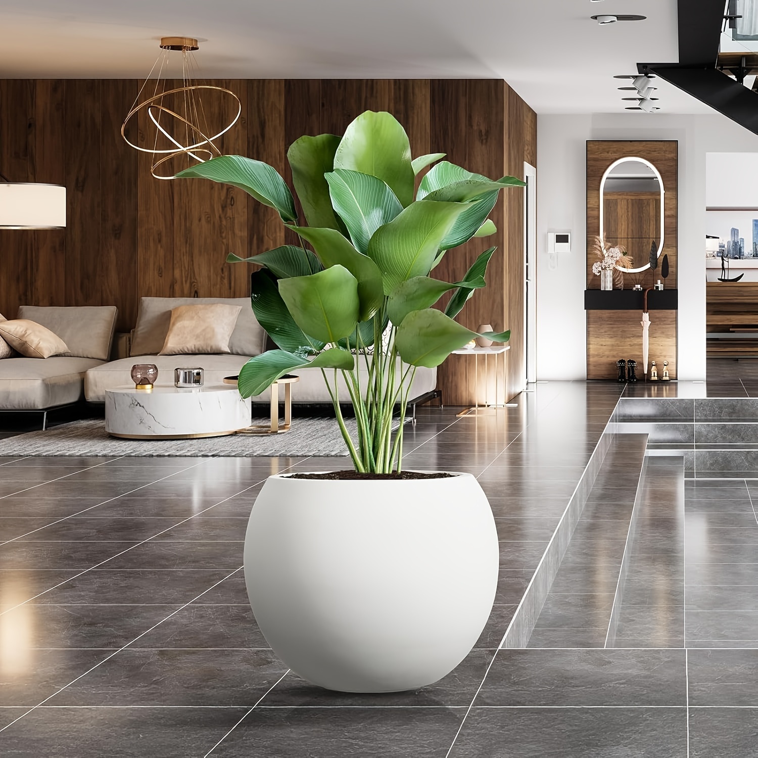 Pot de fleurs en plastique noir H:23.11 cm x D:30.23 cm – Image 2