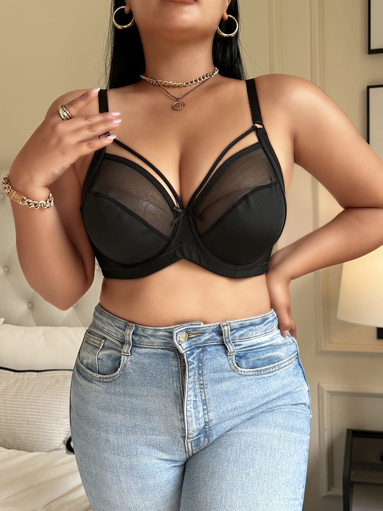 Soutien gorge élégant à bretelle en maille avec armatures & rembourrages – Image 5