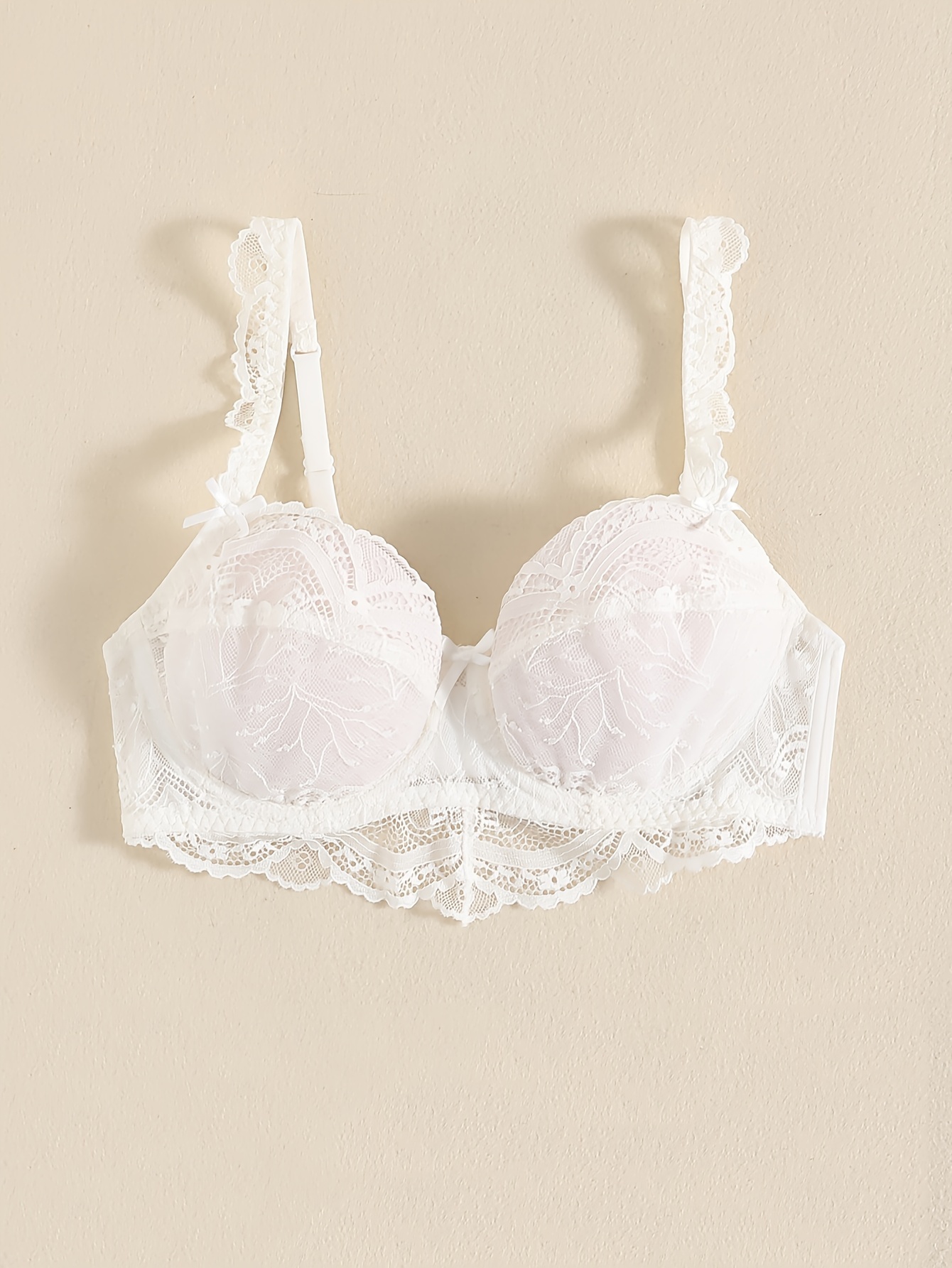 Soutien gorge romantique avec noeud décoratif & bordure festonnée en dentelle ultra-fine avec armature – Image 5