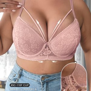 Soutien gorge en dentelle avec noeud avec anti-décollement & rassemblement