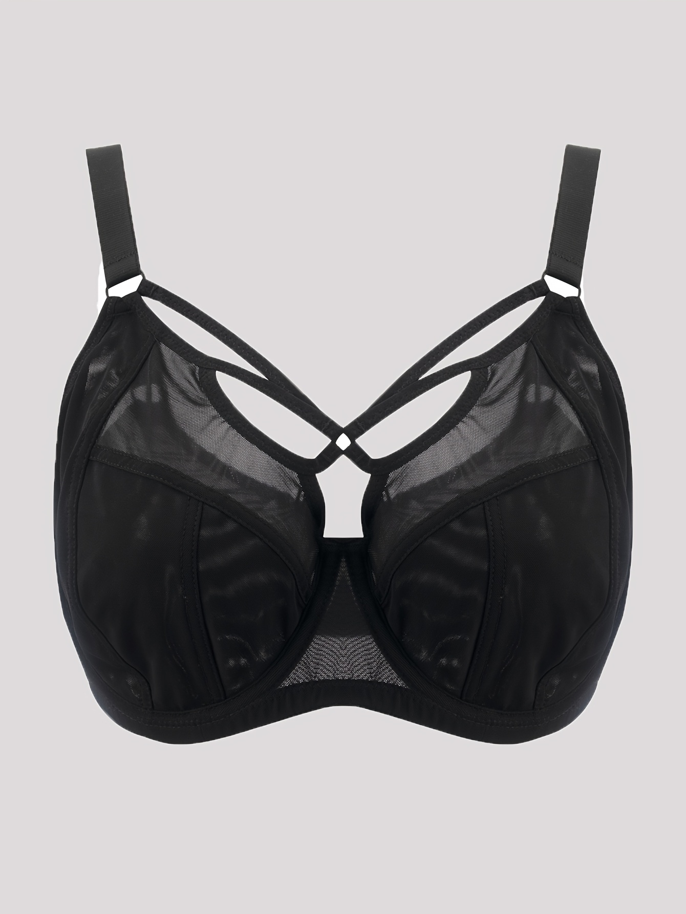 Soutien gorge sexy en dentelle avec armatures sans rembourrages en tissu tricoté non extensible – Image 2