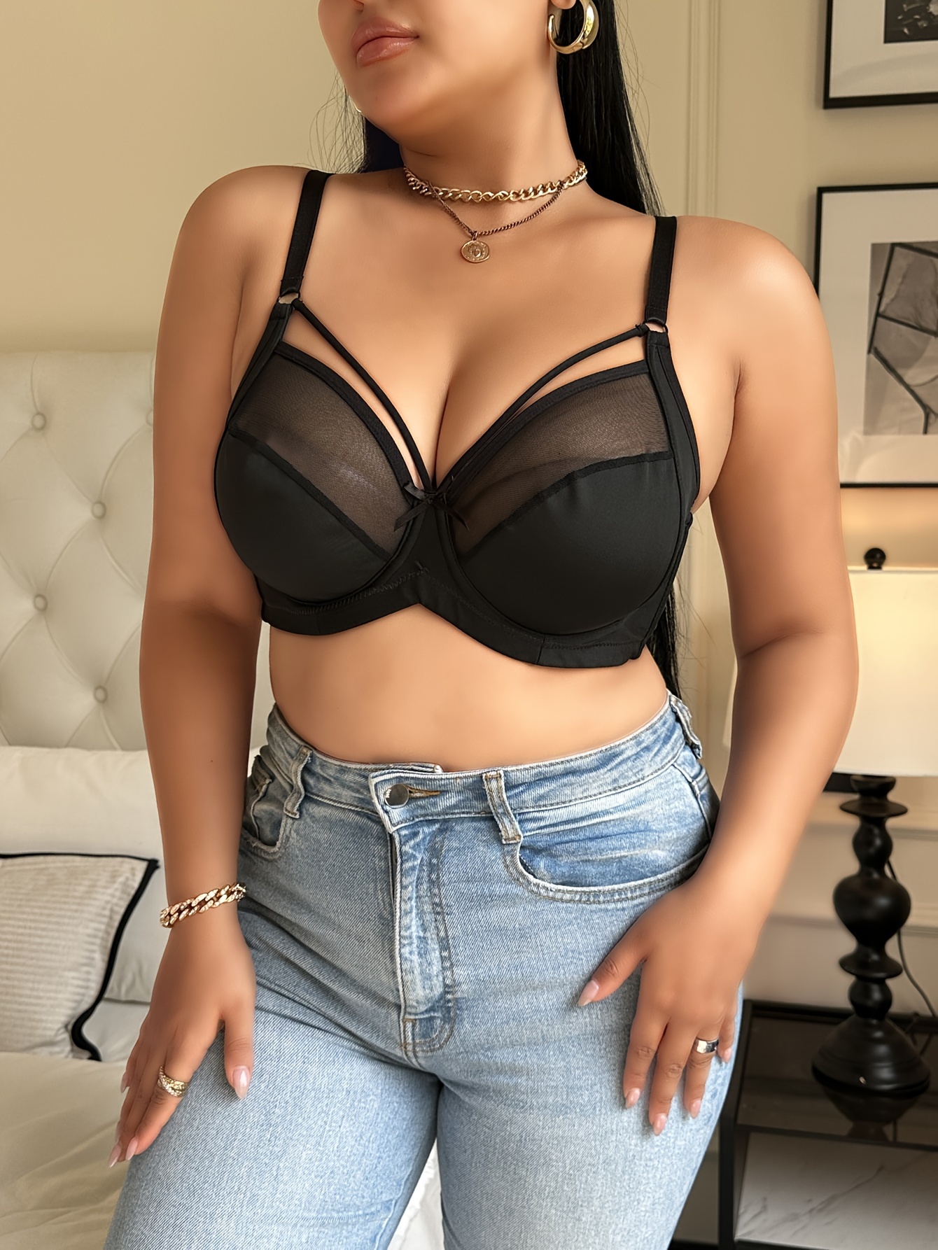 Soutien gorge élégant à bretelle en maille avec armatures & rembourrages – Image 6