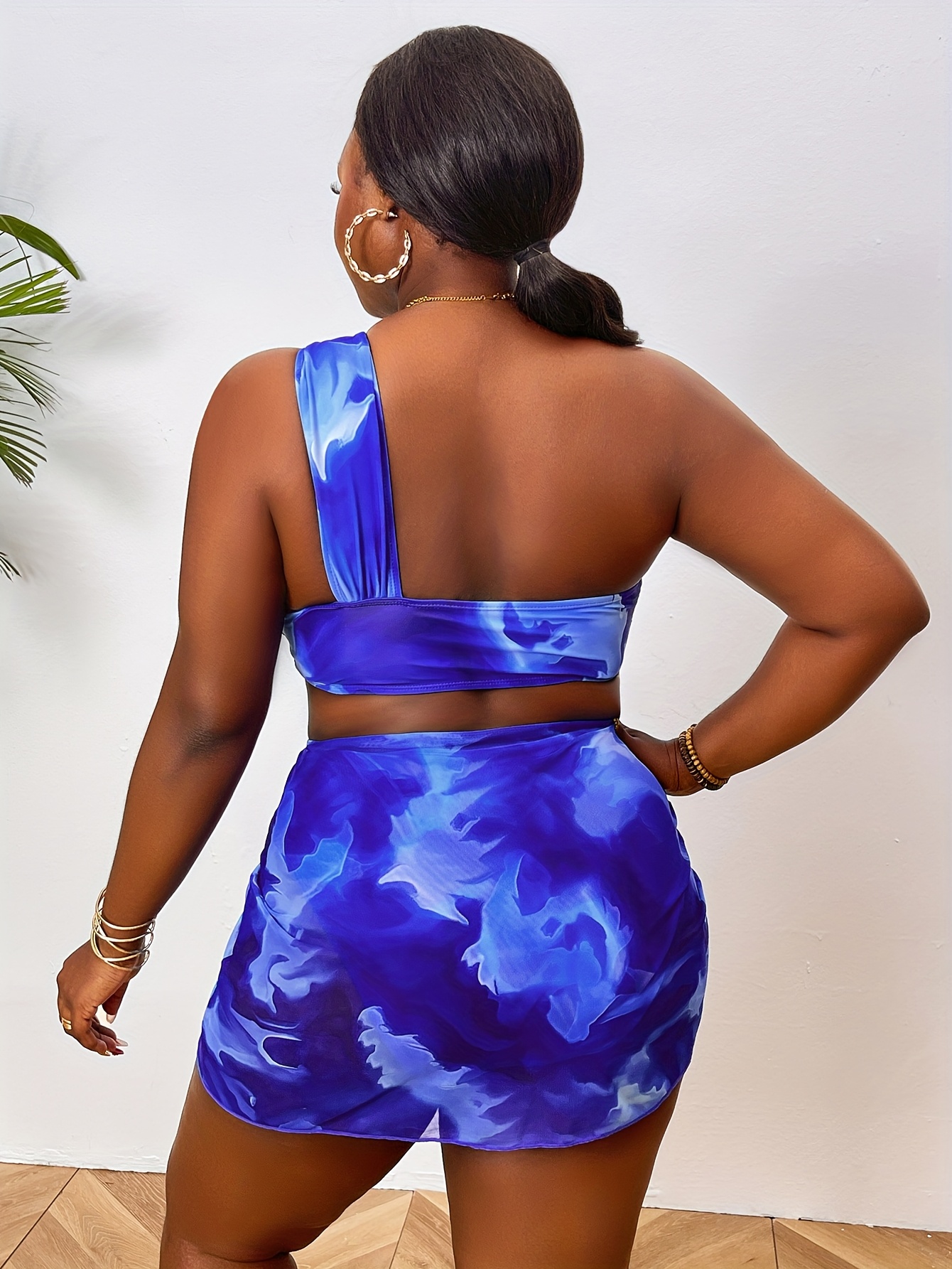 Bikini 3 pièces avec bretelle en maille & lien – Image 3