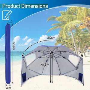 Parasol de plage rond avec piquets