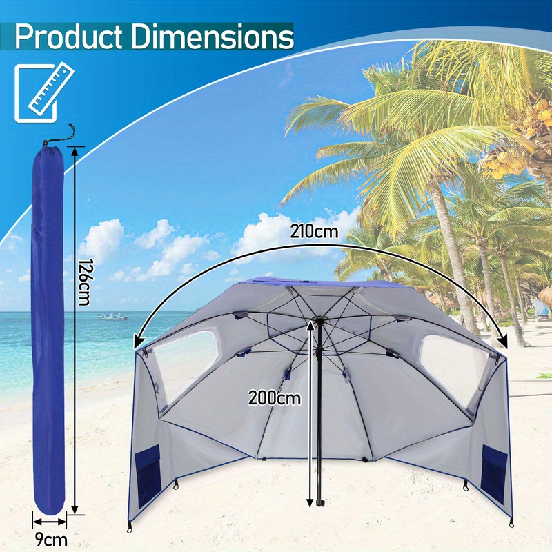 Parasol de plage rond avec piquets