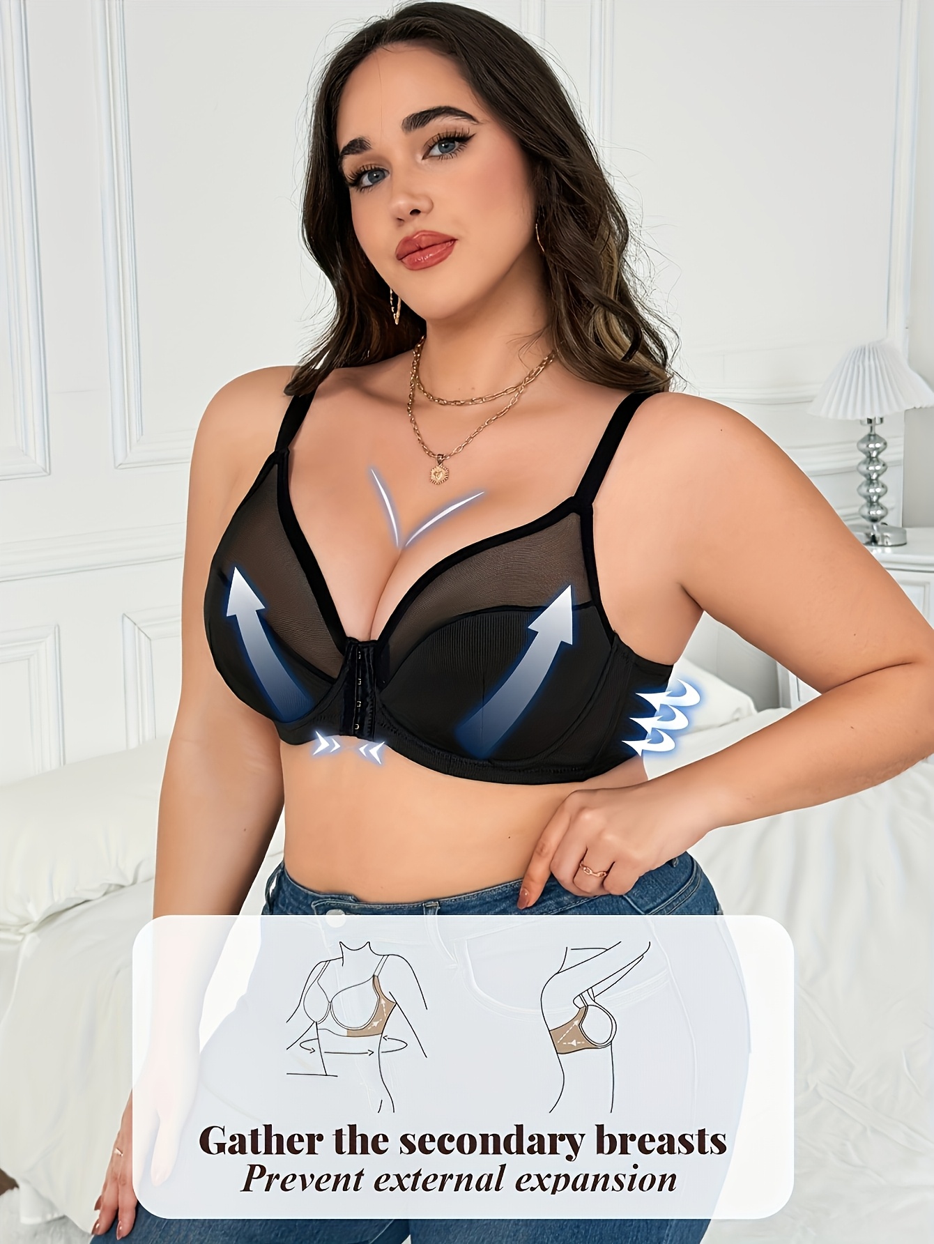 Soutien gorge en maille en acier rassemble jusqu'à soutenir & prévenir l'affaissement des épaules – Image 5