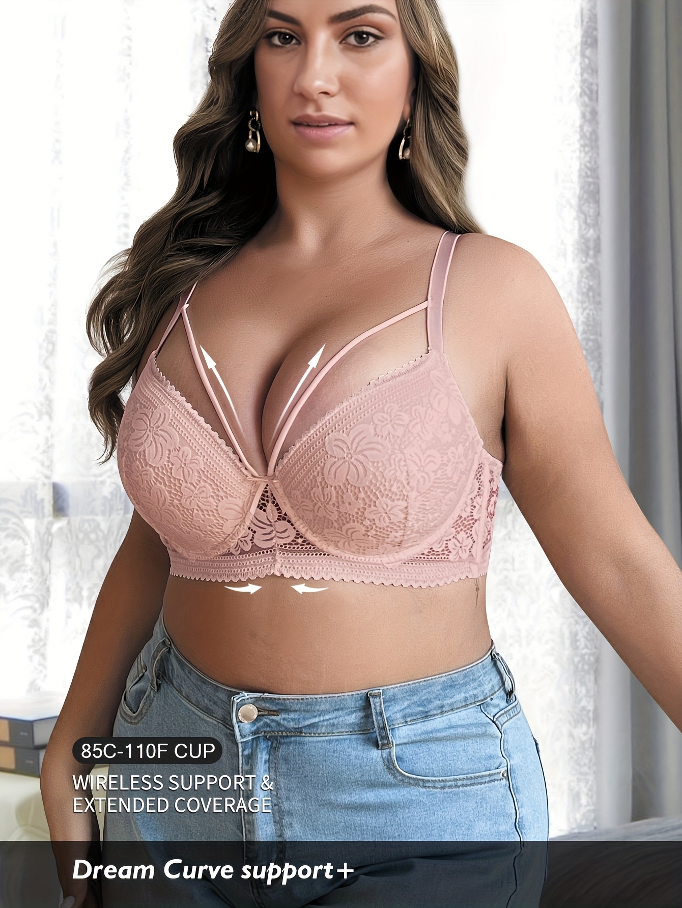 Soutien gorge en dentelle avec noeud avec anti-décollement & rassemblement – Image 5