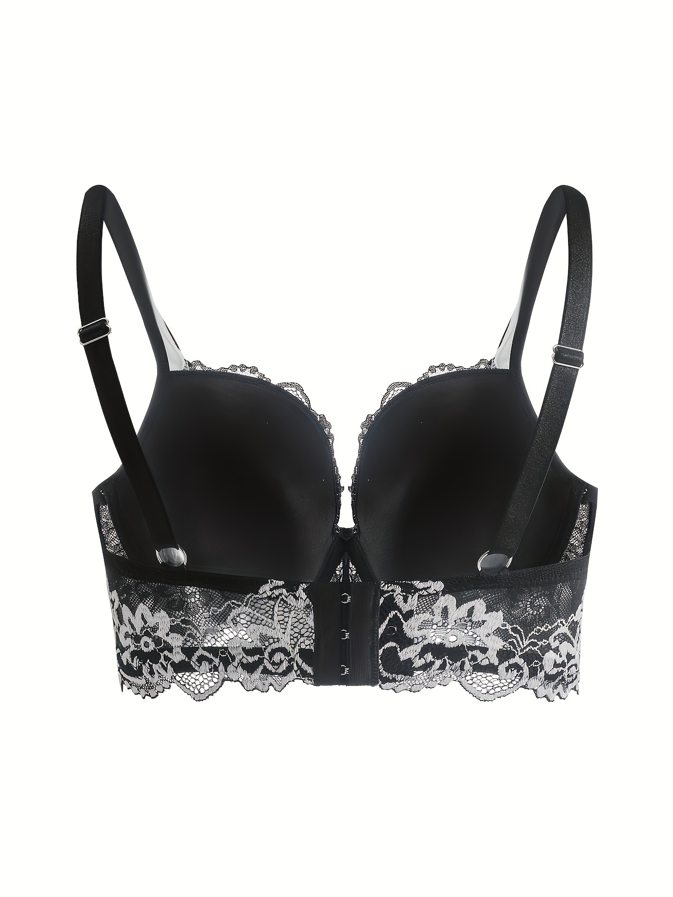 Soutien gorge en dentelle florale élégante avec armature & détail en dentelle à volants – Image 7