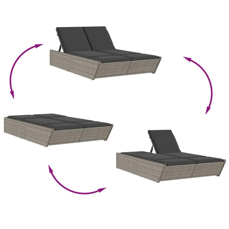 Chaise double longue avec coussins – Image 8