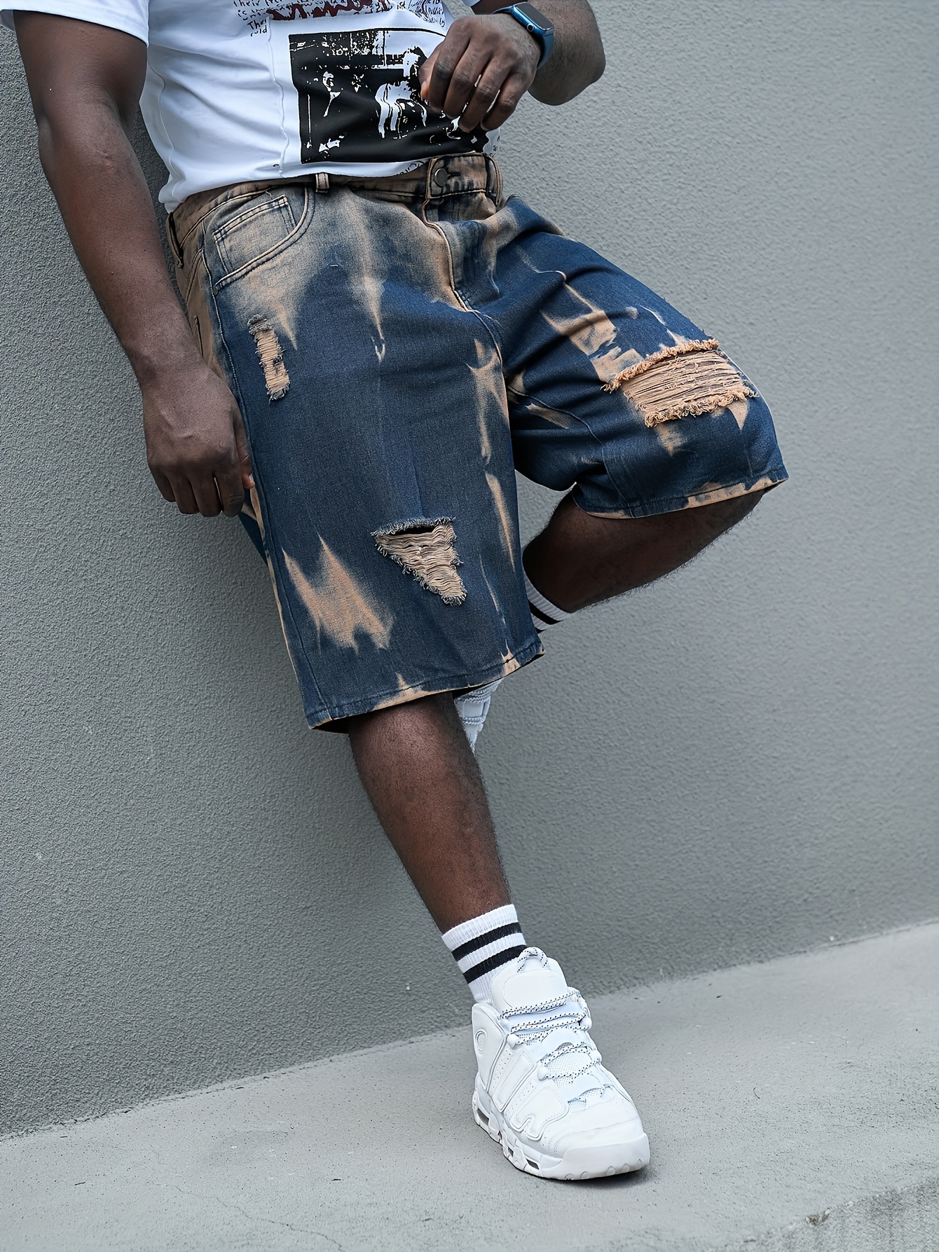 Baggy short en denim délavé – Image 3