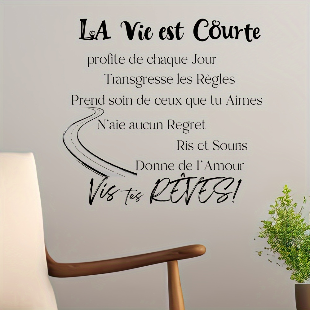 Sticker mural "la vie est un cadeau" amovible & réutilisable – Image 2