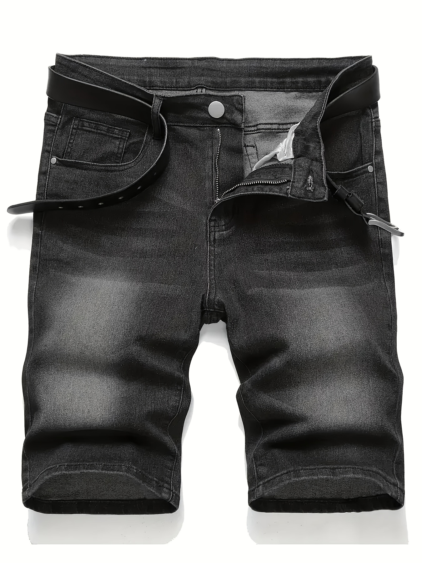 Baggy short en denim en tissu extensible doux – Image 2