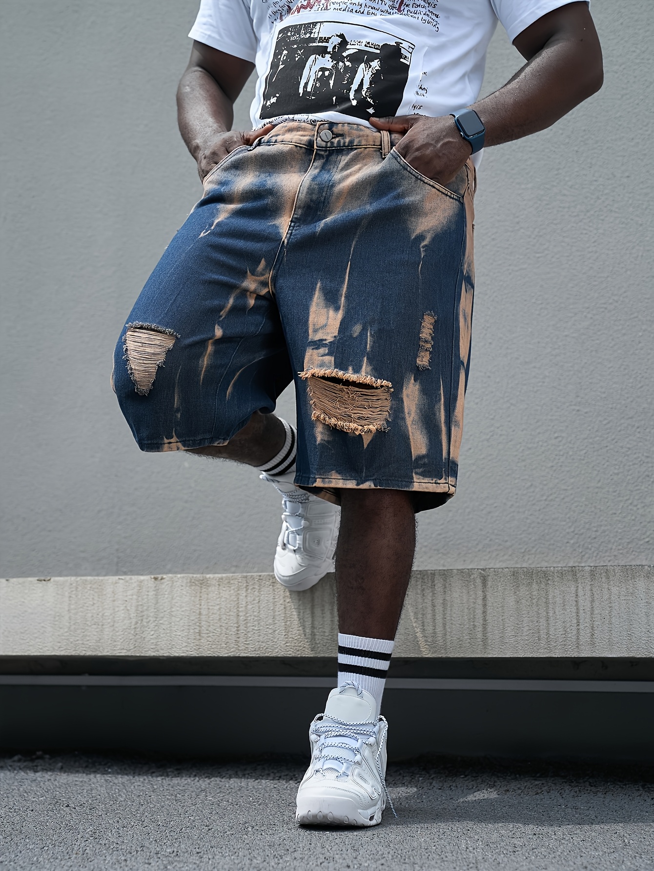 Baggy short en denim délavé – Image 5