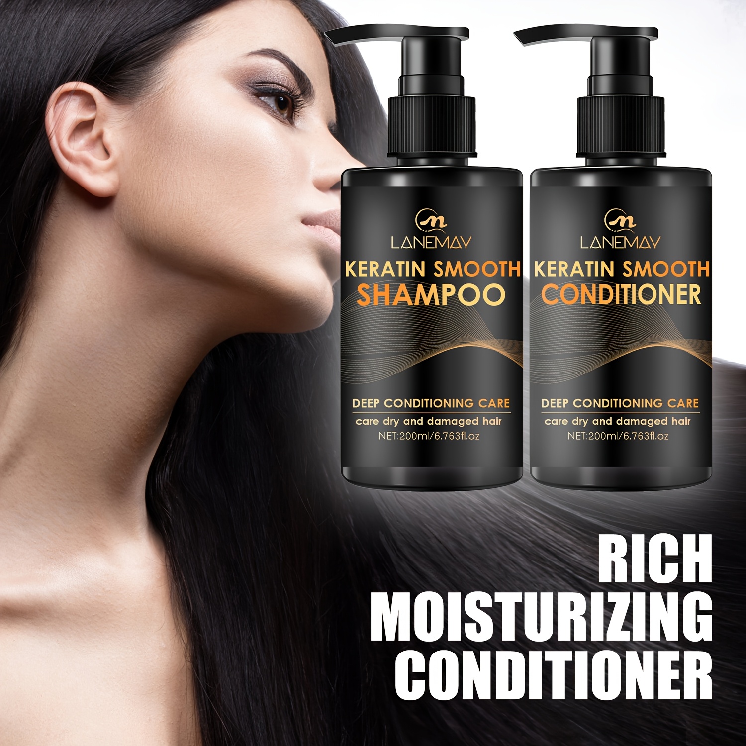 Ensemble shampoing et après-shampoing à la kératine pour des cheveux lisses – Image 5