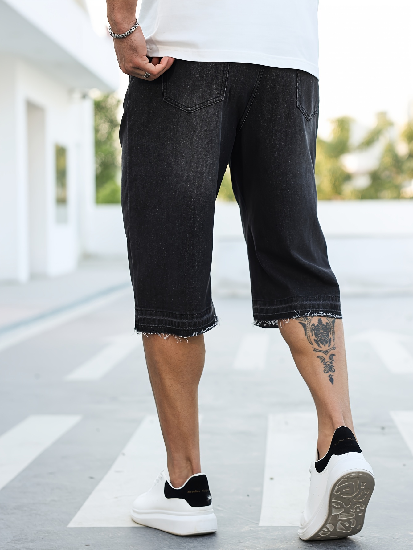 Baggy short en jean mi-mollet – Image 3