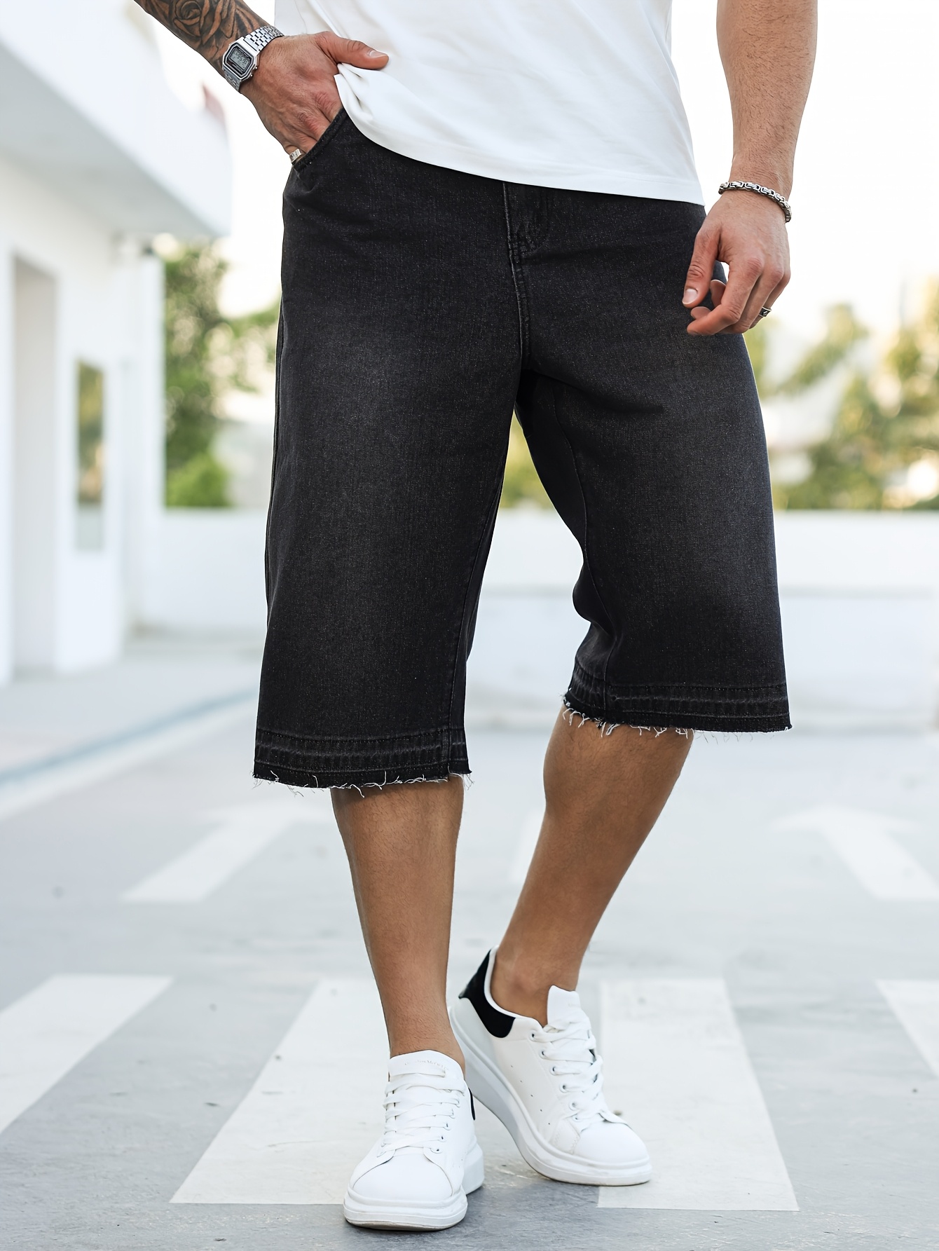 Baggy short en jean mi-mollet – Image 5