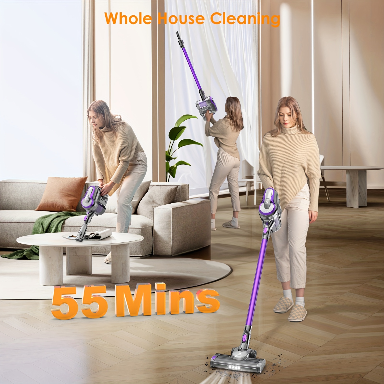 Aspirateur balai 250 watts sans fil 6 en 1 avec support mural – Image 5