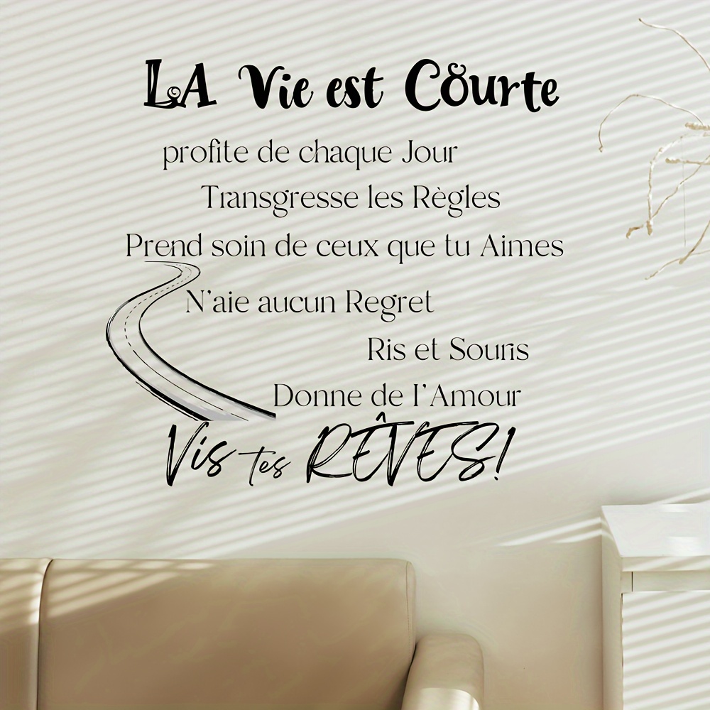 Sticker mural "la vie est un cadeau" amovible & réutilisable – Image 5