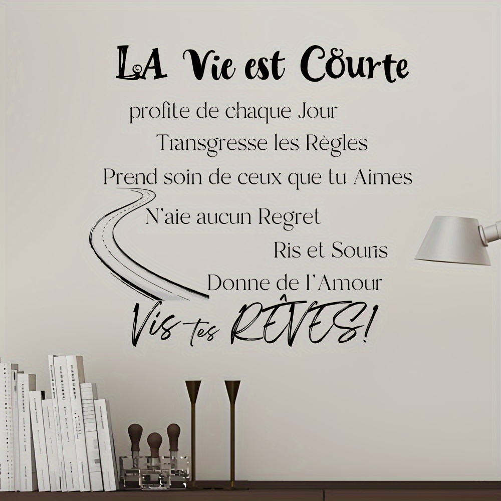 Sticker mural "la vie est un cadeau" amovible & réutilisable