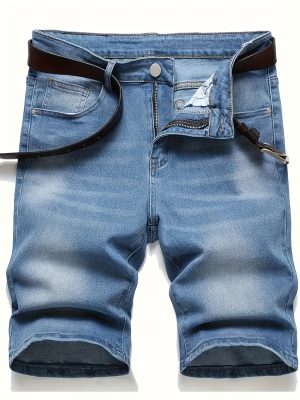 Baggy short en denim en tissu extensible doux