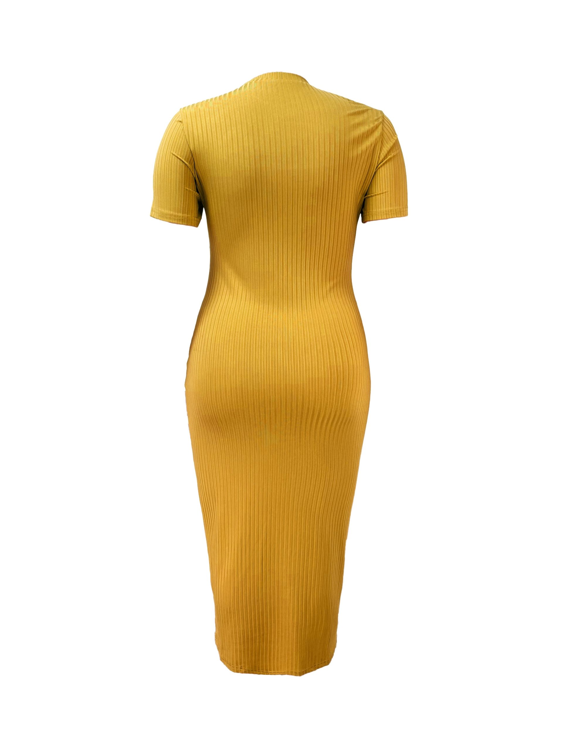 Robe moulante sexy en tissu tricoté à col rond ajouré – Image 8