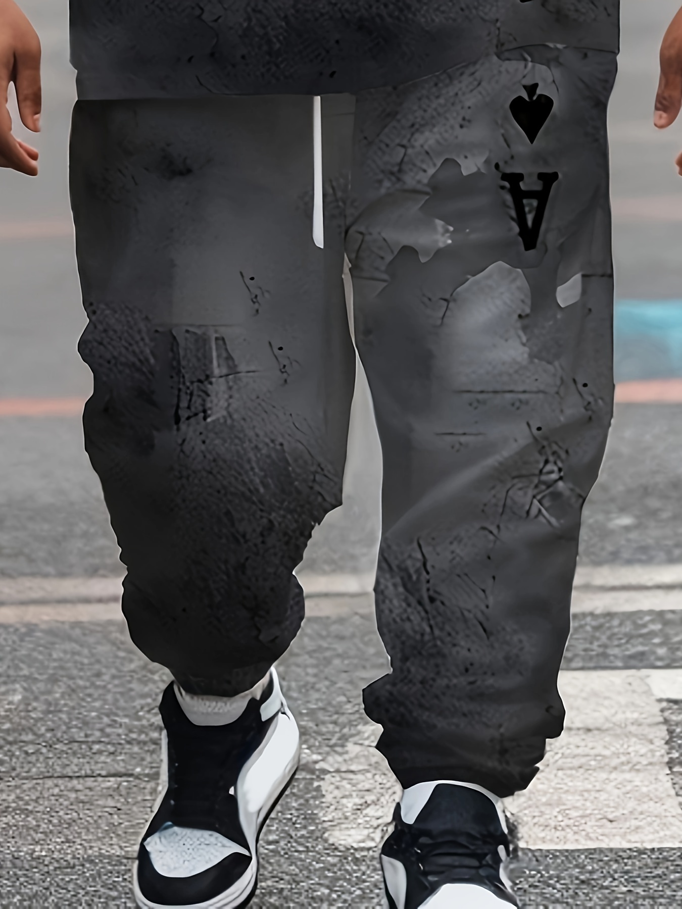 Ensemble jogging en tissu extensible rétro graffiti poker – Image 6