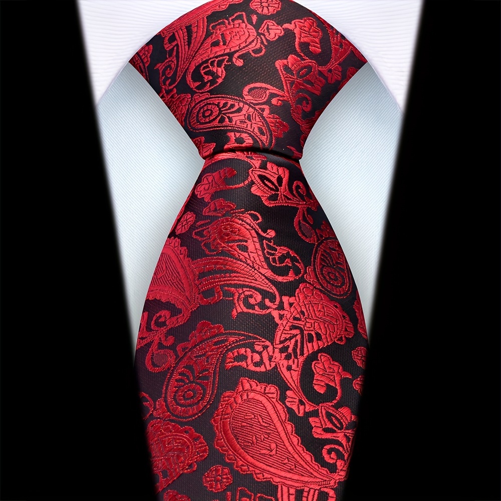 Cravate en tissu satiné à motif paisley largeur de 8 cm – Image 15