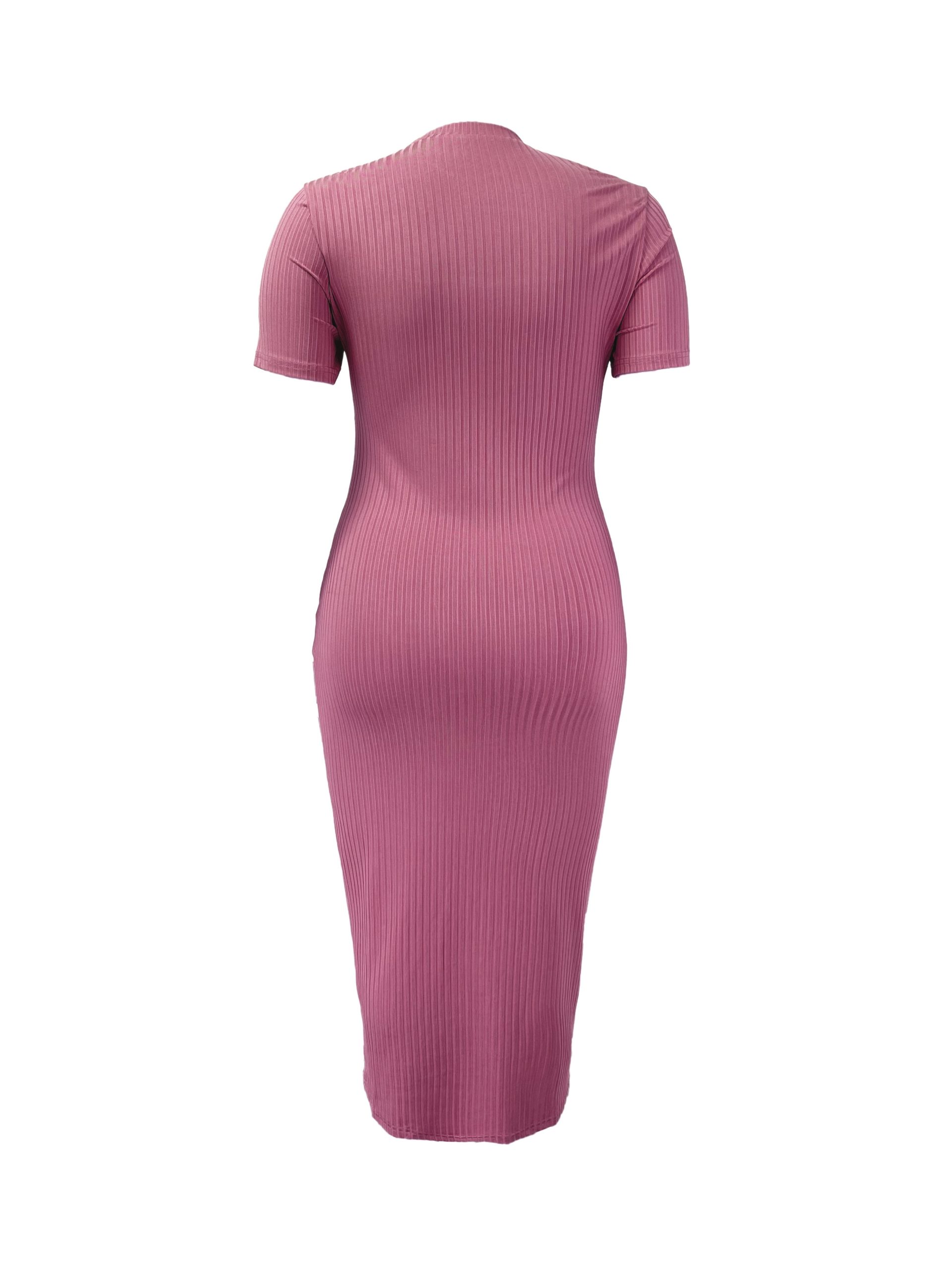 Robe moulante sexy en tissu tricoté à col rond ajouré – Image 10