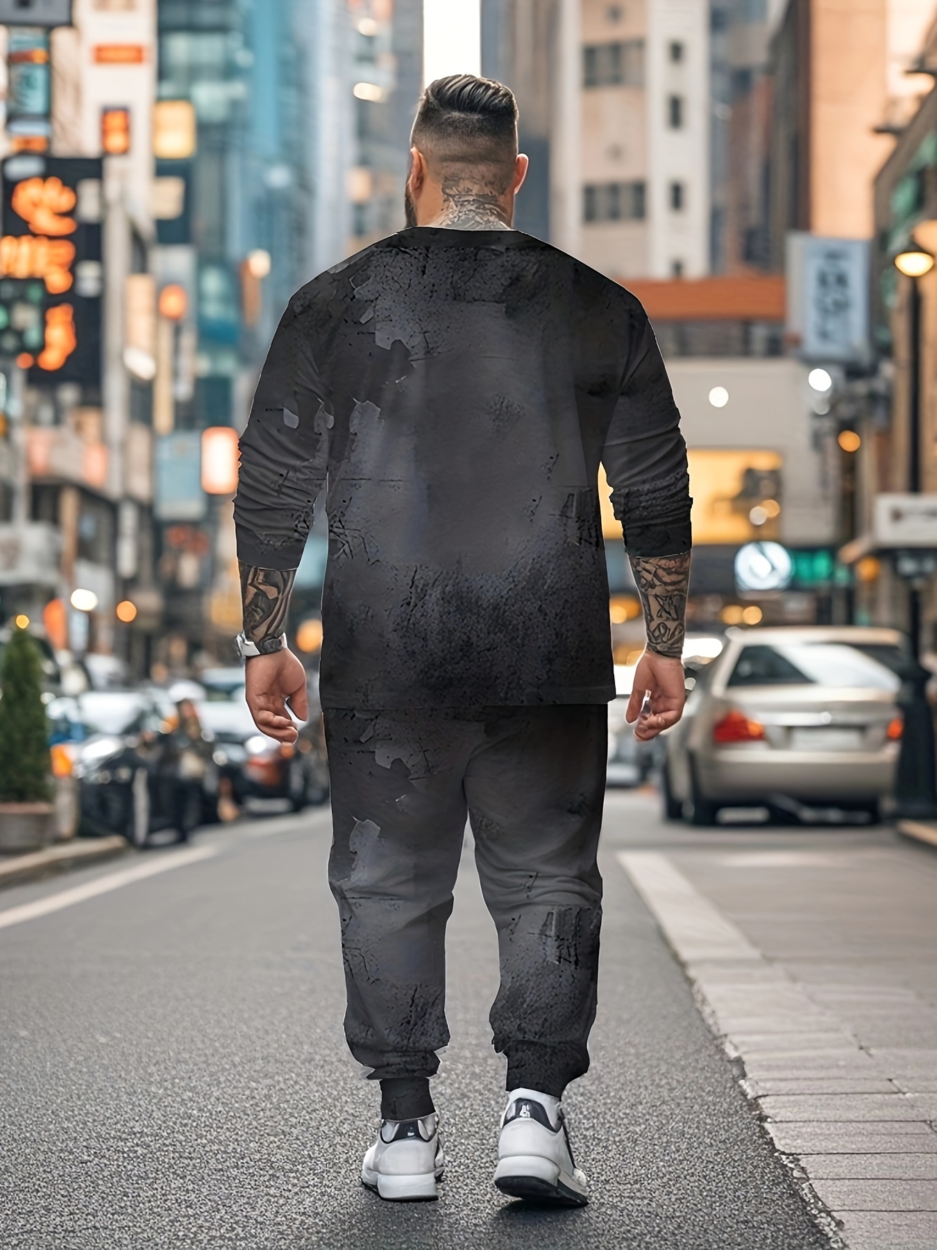 Ensemble jogging en tissu extensible rétro graffiti poker – Image 4