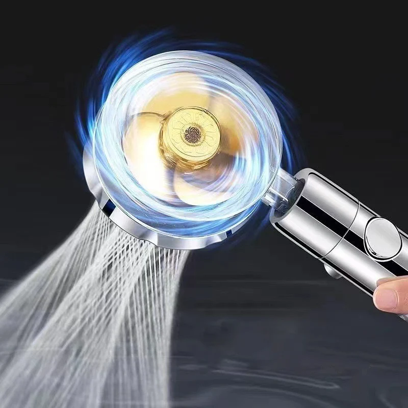 Pommeau de douche avec ventilateur turbo haute pression à rotation 360° degrés – Image 6