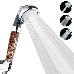 Douchette à main SPA haute pression avec 3 fonctions & filtre à anions