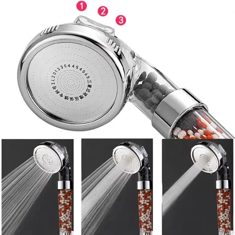 Douchette à main SPA haute pression avec 3 fonctions & filtre à anions – Image 2