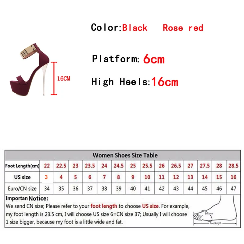Chaussures de mode couverture sangle en métal aux chevilles à talons aiguilles hauts 16 cm – Image 6
