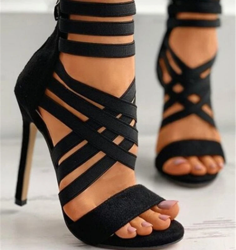 Chaussures gladiateur à bout ouvert à talons hauts – Image 6