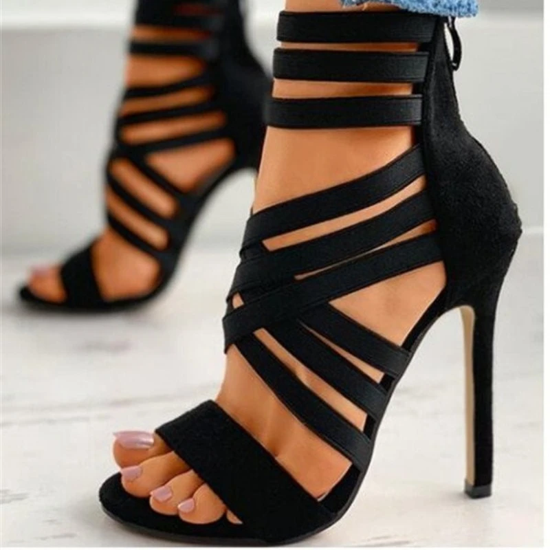 Chaussures gladiateur à bout ouvert à talons hauts – Image 2