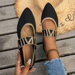 Ballerines élégantes à talons bas à bout pointu