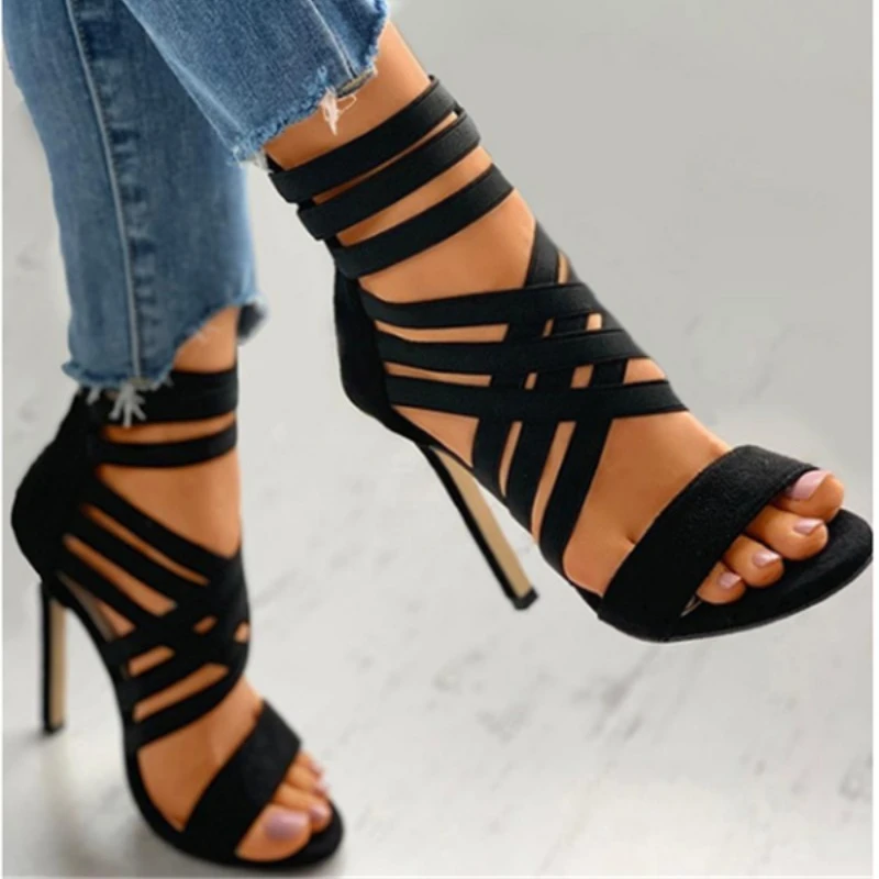 Chaussures gladiateur à bout ouvert à talons hauts – Image 4