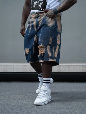 Baggy short en denim délavé