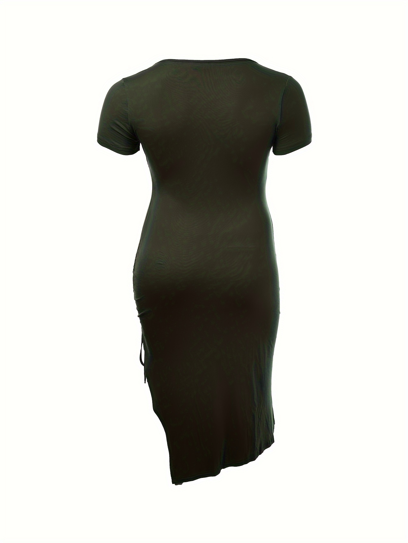 Robe moulante à manches courtes avec détails burn-out & fente sur le côté de la cuisse – Image 8