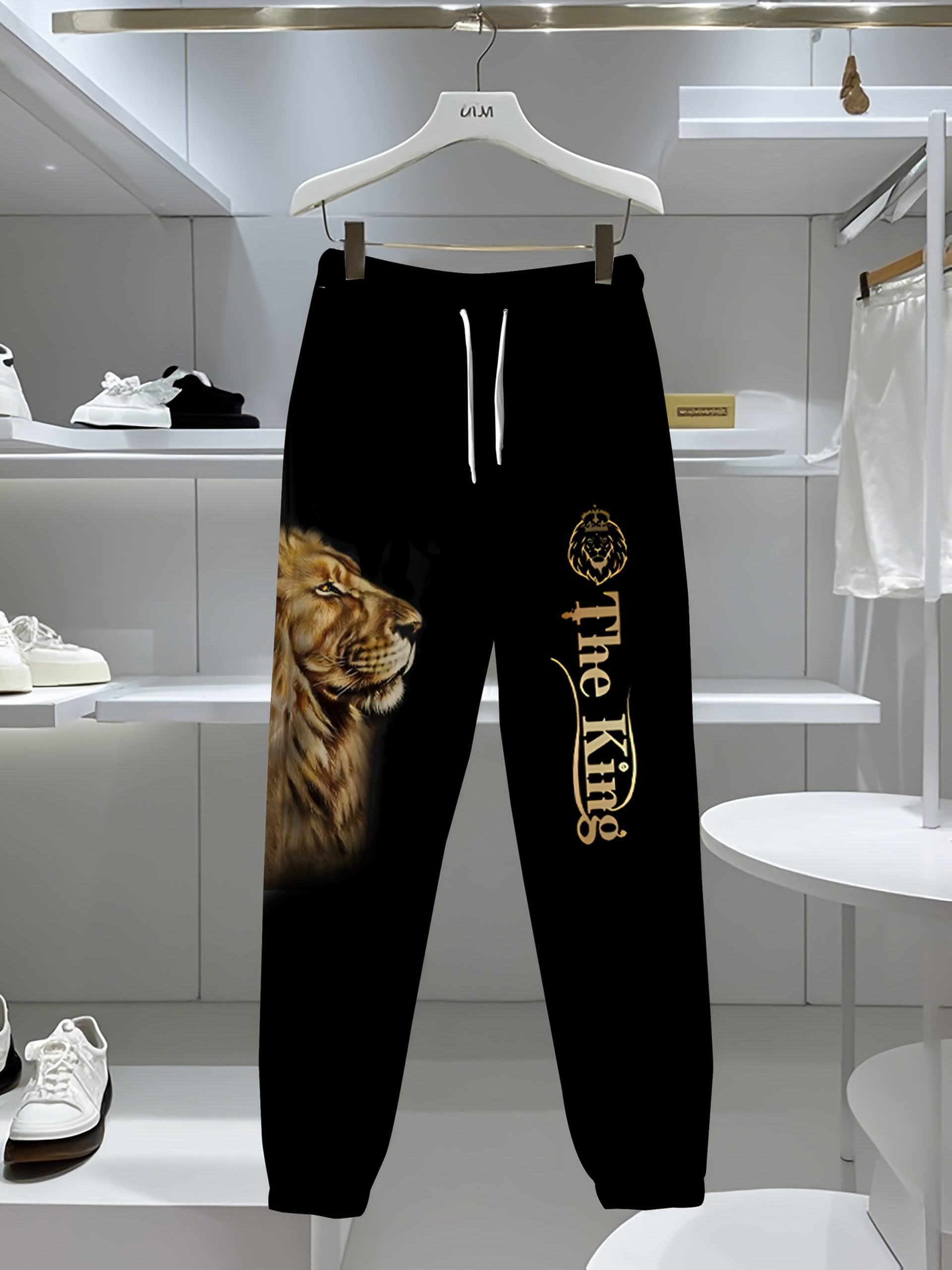Ensemble sport à motif 3D lion majestueux avec t-shirt & jogging – Image 6