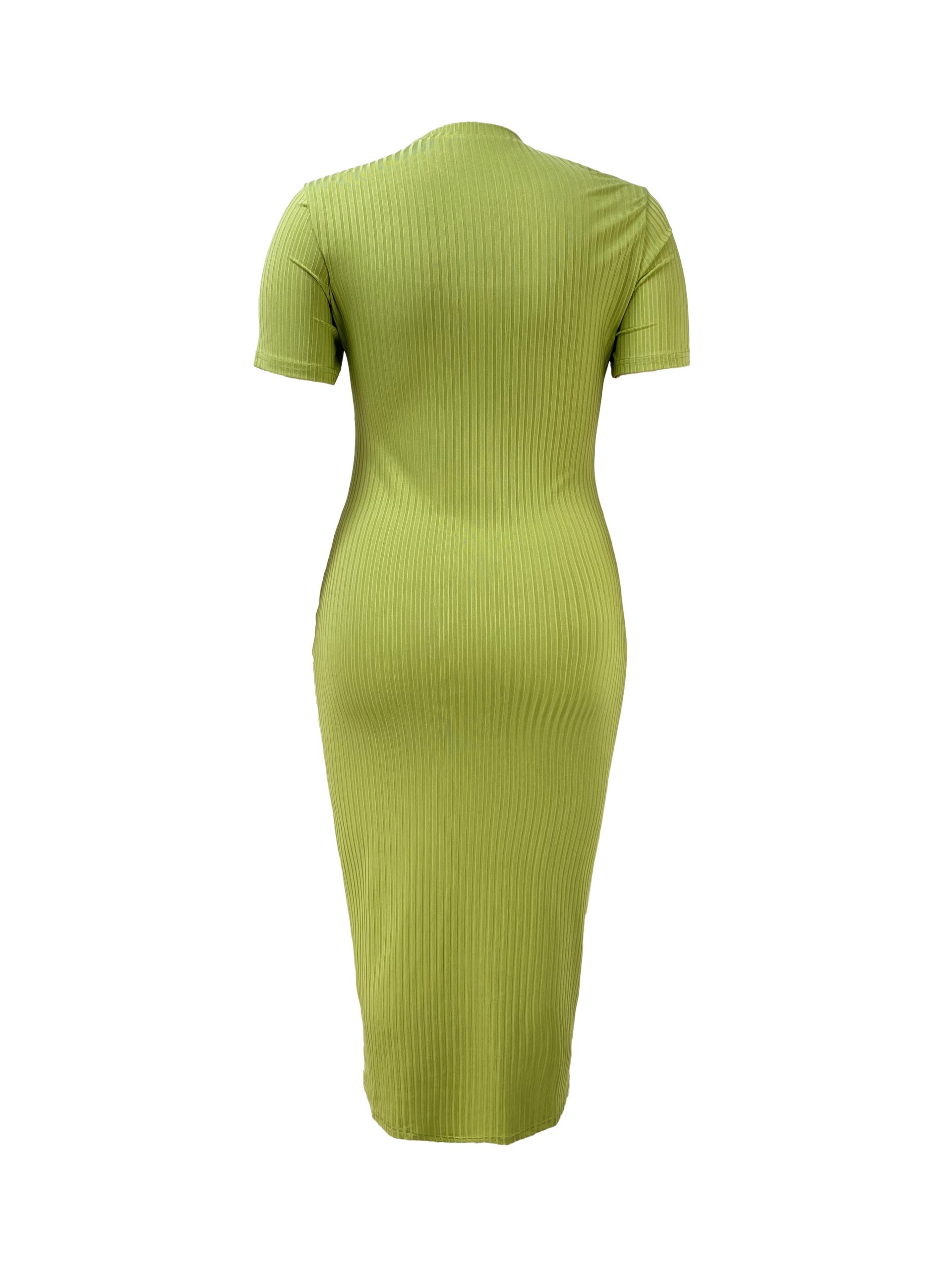 Robe moulante sexy en tissu tricoté à col rond ajouré – Image 9