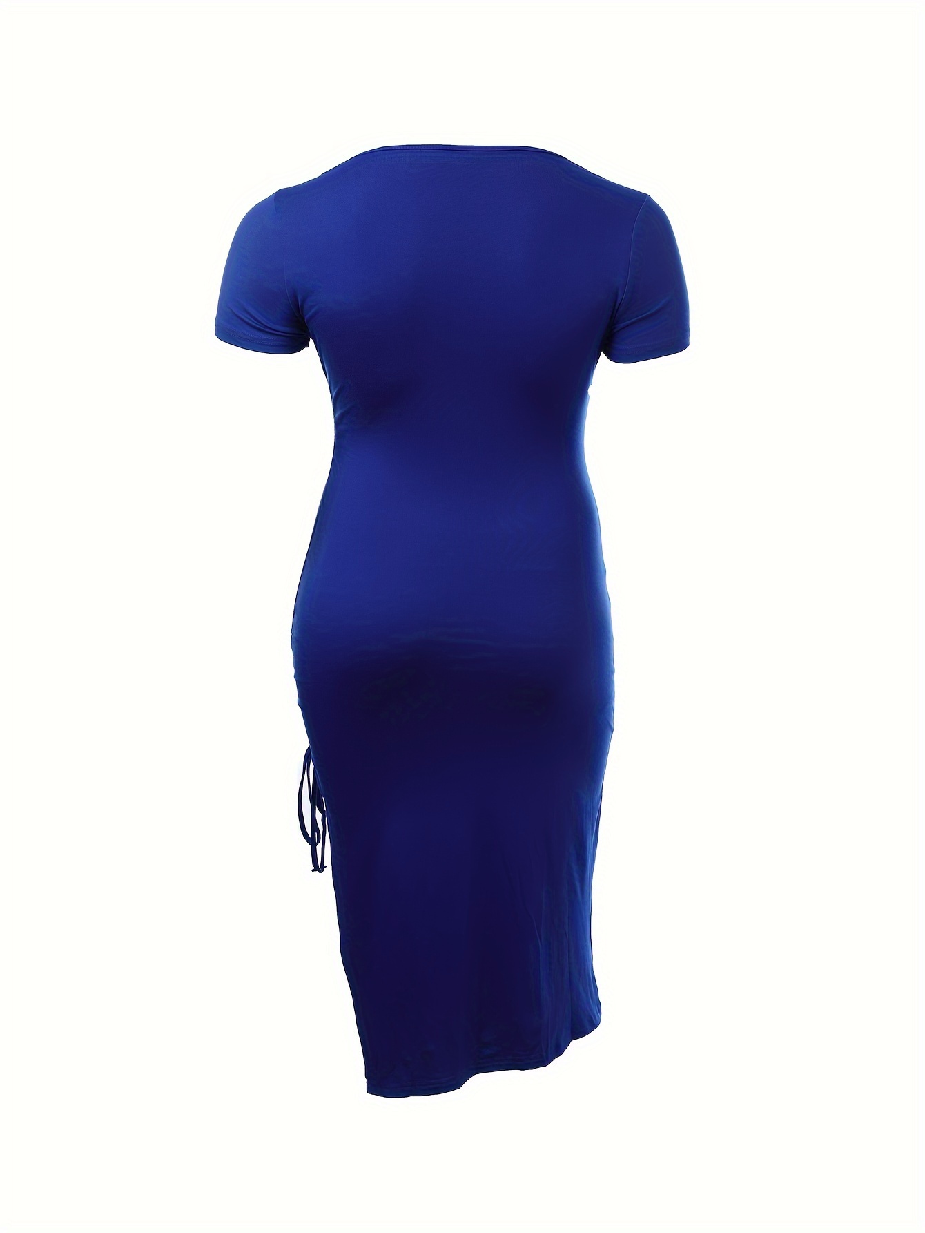 Robe moulante à manches courtes avec détails burn-out & fente sur le côté de la cuisse – Image 10